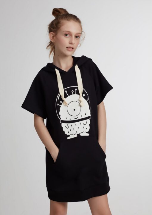 Vestido Infantil com Capuz Pistol Star Kika