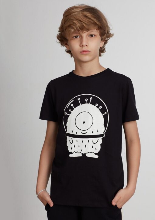 Camiseta Unissex de Manga Curta Infantil Pistol Star Ico