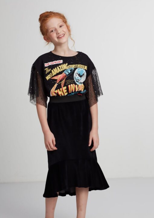 Vestido Infantil de Moletom Pistol Star Riley