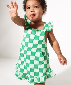 vestido jardineira bebê