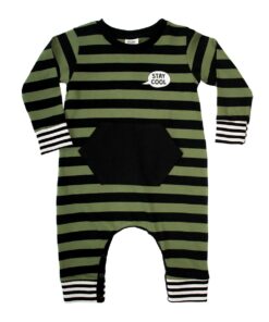 macacão unissex bebê listrado manga longa