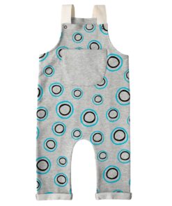 Jardineira Unissex para bebês e crianças em malha jacquard de algodão