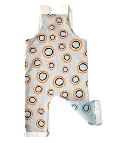 Jardineira Unissex bebês e crianças em malha jacquard de algodão