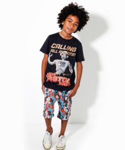 camiseta estampada bermuda moletom infantil verão 2021 meninos