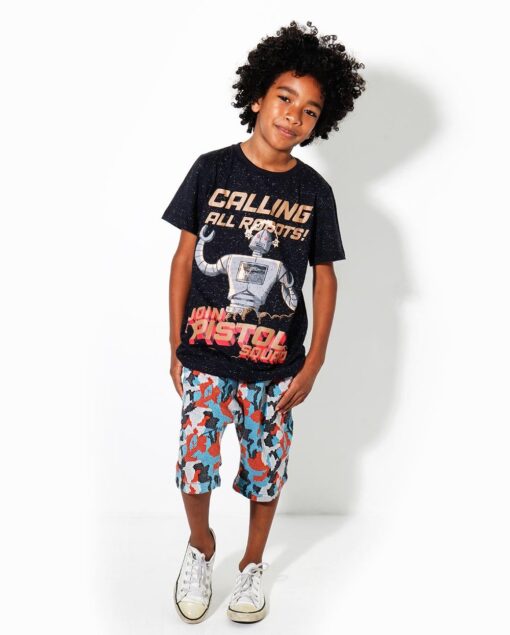 camiseta estampada bermuda moletom infantil verão 2021 meninos