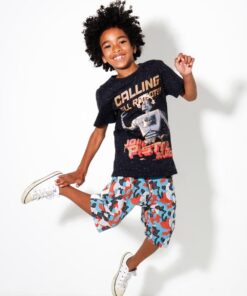 camiseta estampada bermuda moletom infantil verão 2021 meninos