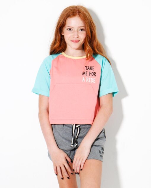 Blusa Cropped Infantil Pistol Star Alexa