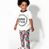 camiseta estampada calça camuflada infantil Bebê unissex verão 2021