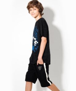camiseta estampada bermuda moletom infantil verão 2021 meninos