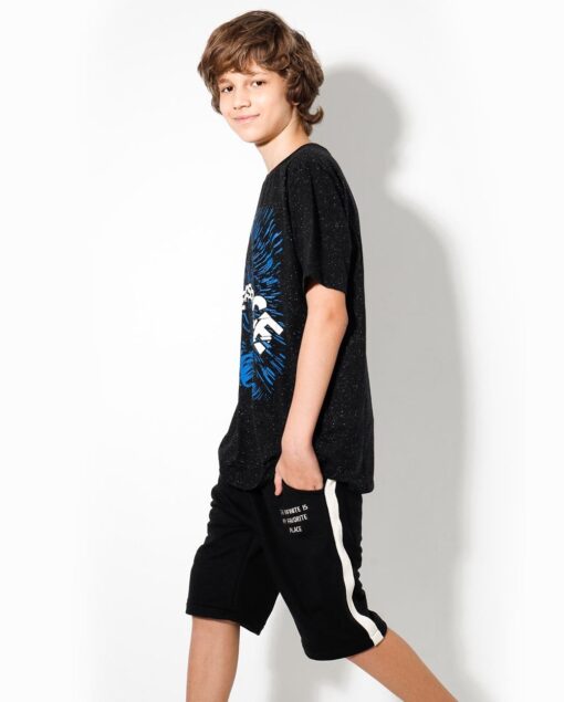 camiseta estampada bermuda moletom infantil verão 2021 meninos