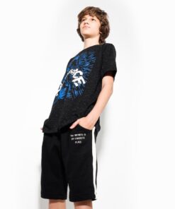 camiseta estampada bermuda moletom infantil verão 2021 meninos