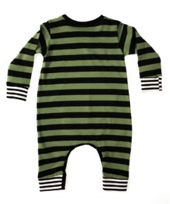 macacão unissex bebê listrado manga longa