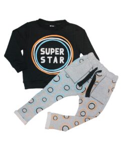 calça saruel blusa moletom infantil bebê unissex pistol star moda