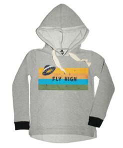 moletom infantil unissex capuz estampado disco voador