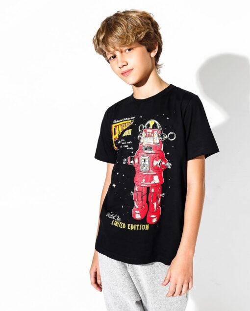 Camiseta Manga Curta Infantil Pistol Star Burk