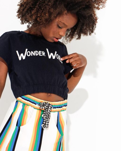 Blusa Cropped Infantil Pistol Star Flora