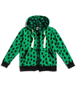 jaqueta infantil unissex estampada em jacquard moletom leve com capuz bolso e ziper