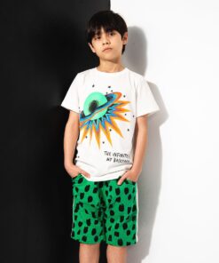 roupa moda infantil shorts moletom leve com camiseta estampa de frase meninos