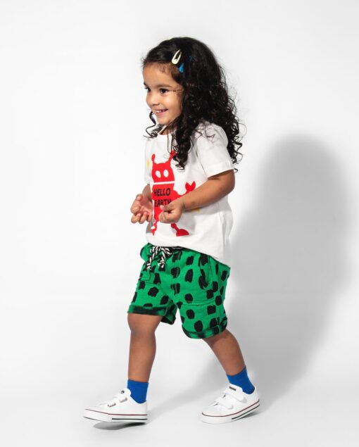 roupa moda infantil verão short camiseta estampa de frase bebês