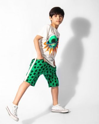 roupa moda infantil unissex bermuda moletom jacquard camiseta estampada