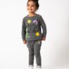 moda infantil roupa de inverno conjunto de moletom para bebês e crianças com estampa colorida blusa e calça
